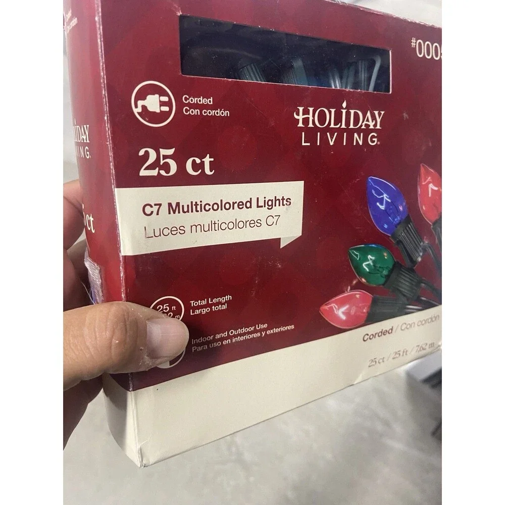 Holiday Living 25ct C7 Multicolor String Lights Indoor Outdoor 25ft Corded